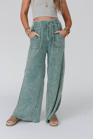 Relaxing Wide Leg Pant (Teal)
