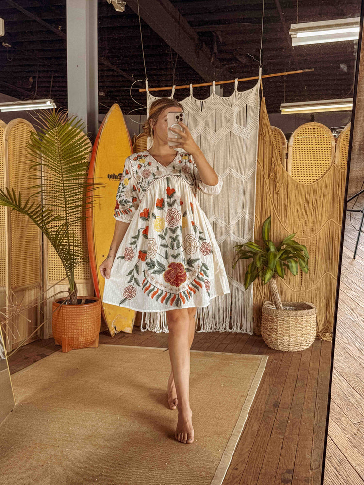 
                  
                    Load image into Gallery viewer, Dreaming in Flowers Embroidered Dress
                  
                