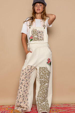 
                  
                    Load image into Gallery viewer, Sweet Pea Embroidered Overalls (Ivory)
                  
                