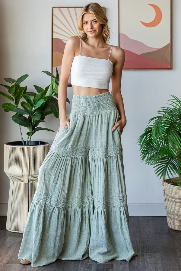 
                  
                    Load image into Gallery viewer, Pandora Wide Leg Pants (Mint)
                  
                