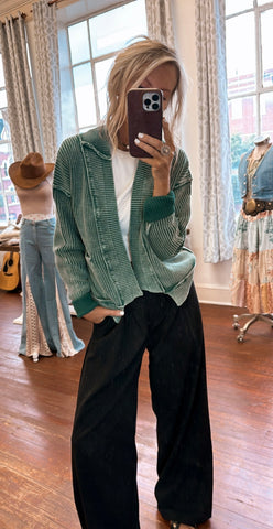 This Way Cardigan (Hunter Green)