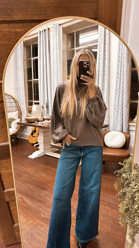 
                  
                    Load image into Gallery viewer, Dark Denim Wide Leg Jean
                  
                