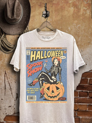 
                  
                    Load image into Gallery viewer, Spook Show Halloween Tee (Ivory)
                  
                