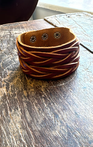 Duo Braided Leather Cuff