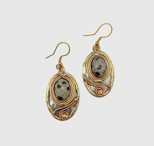 
                  
                    Load image into Gallery viewer, Dalmatian Jasper Earrings
                  
                