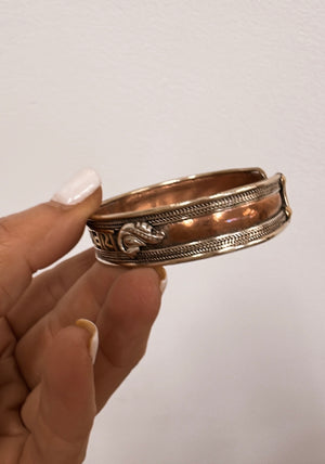 
                  
                    Load image into Gallery viewer, Peace + Love Copper Bracelet (Handmade)
                  
                