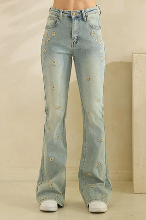 
                  
                    Load image into Gallery viewer, Daisy Embroidered Jeans
                  
                