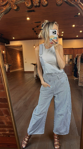 Lizzie Barrel Overalls (Navy)