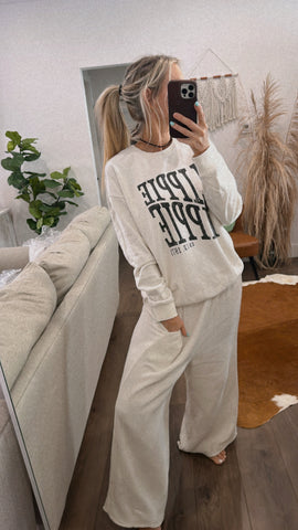 Washed Gauze Wide Leg Pants