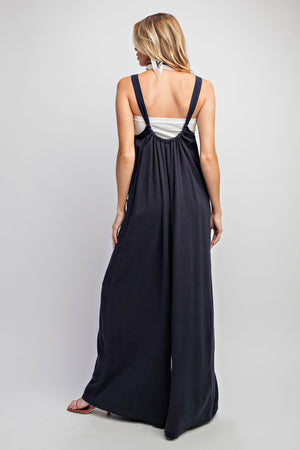 
                  
                    Load image into Gallery viewer, Pollyanna Wide Leg Jumpsuit (Navy)
                  
                