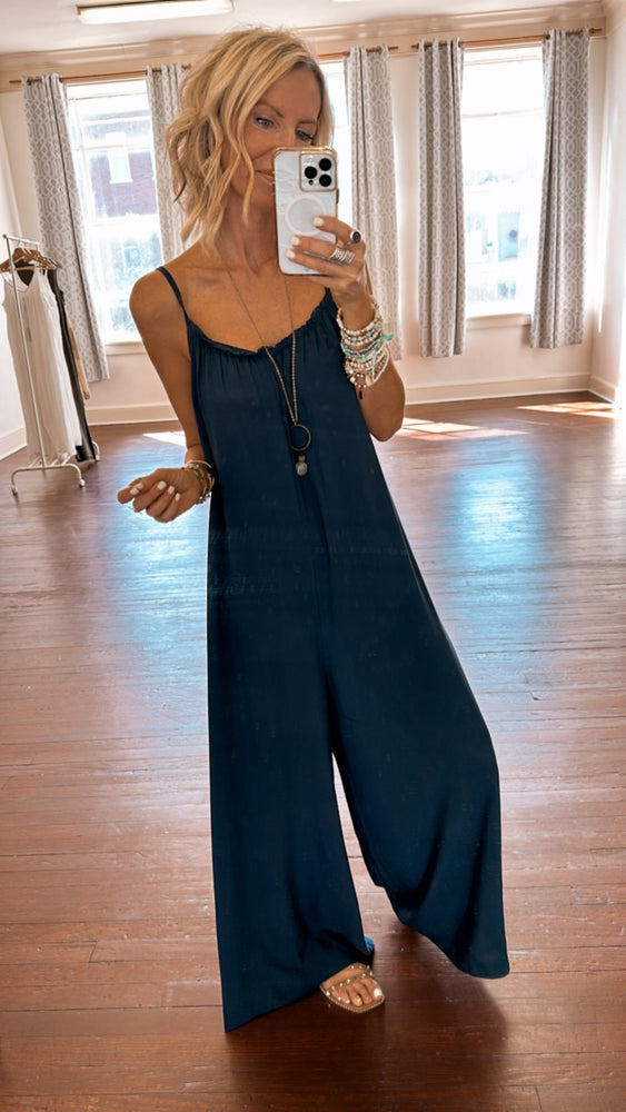 
                  
                    Load image into Gallery viewer, Coastal Breeze Jumpsuit (Navy)
                  
                