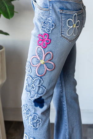 
                  
                    Load image into Gallery viewer, Driftwood Floral Embroidered Jeans
                  
                