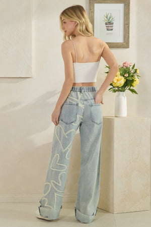 
                  
                    Load image into Gallery viewer, Heart is Full Patched Jeans
                  
                