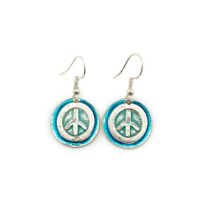 
                  
                    Load image into Gallery viewer, Pewter Peace Earrings
                  
                