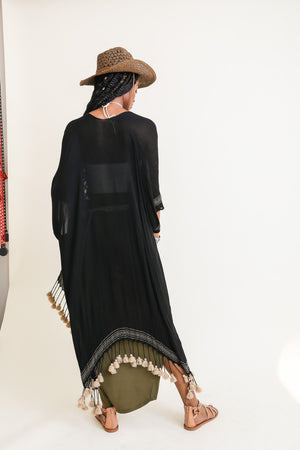 
                  
                    Load image into Gallery viewer, Twilight Tassel Kimono (Black)
                  
                