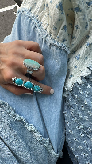 
                  
                    Load image into Gallery viewer, Make It Three Turquoise Ring
                  
                