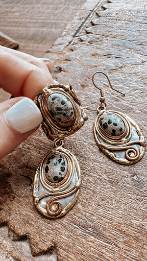 
                  
                    Load image into Gallery viewer, Dalmatian Jasper Earrings
                  
                