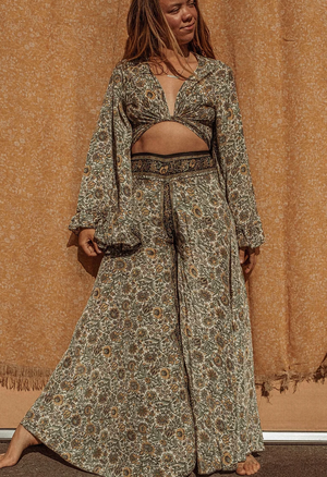 
                  
                    Load image into Gallery viewer, Boho Silk Palazzo Pants (Sage)
                  
                