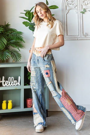 
                  
                    Load image into Gallery viewer, O&amp;amp;H Patchwork Jeans
                  
                