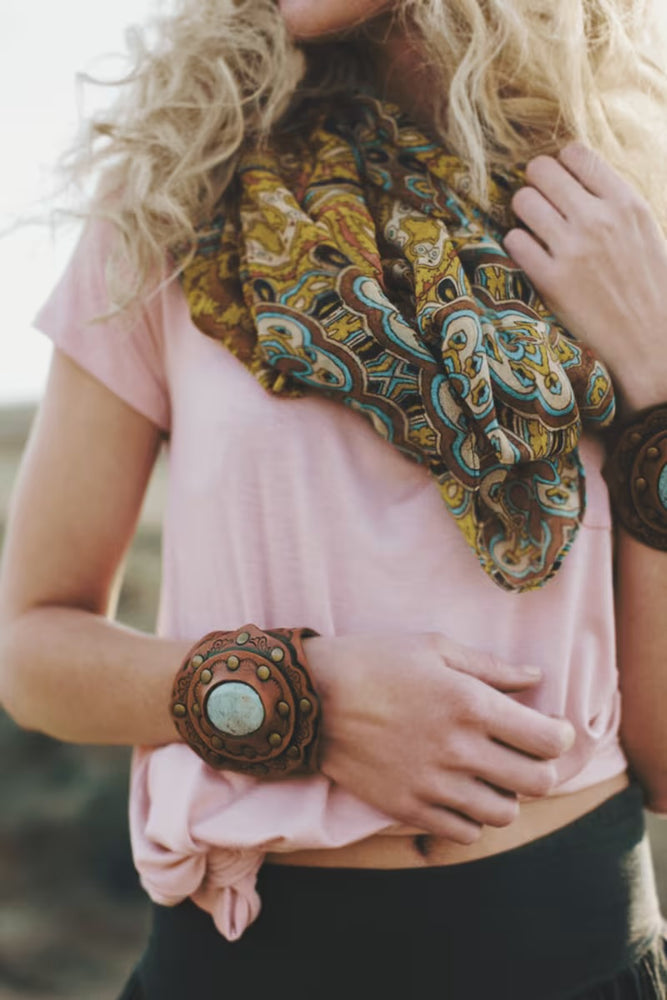 
                  
                    Load image into Gallery viewer, Aegean Leather Cuff Bracelet
                  
                