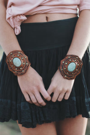
                  
                    Load image into Gallery viewer, Aegean Leather Cuff Bracelet
                  
                