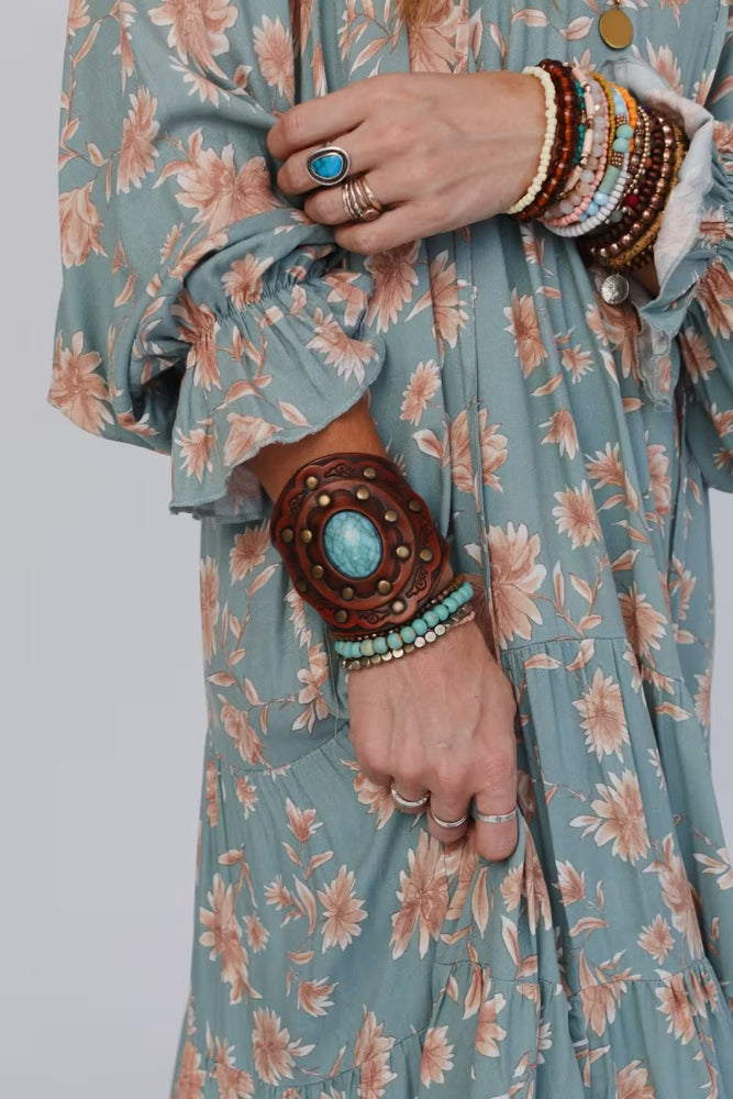 
                  
                    Load image into Gallery viewer, Aegean Leather Cuff Bracelet
                  
                