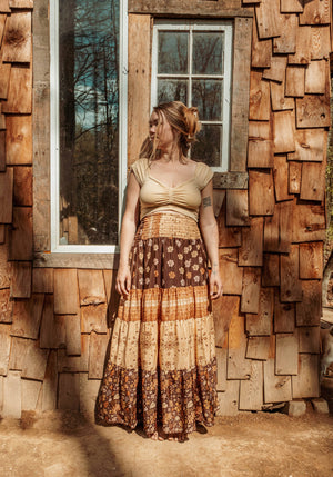 
                  
                    Load image into Gallery viewer, Earthy Tiered Maxi Skirt
                  
                