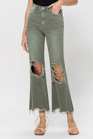 
                  
                    Load image into Gallery viewer, 90&amp;#39;s Cropped Vervet Jean (Army Green)
                  
                
