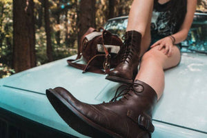 
                  
                    Load image into Gallery viewer, Victorian Ankle Leather Boots - Size 8
                  
                