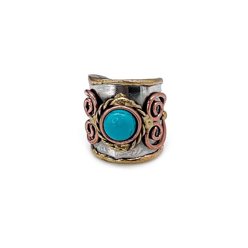 
                  
                    Load image into Gallery viewer, Mixed Metal Cuff Ring with Single Stone, Multiple Styles: Garnet
                  
                