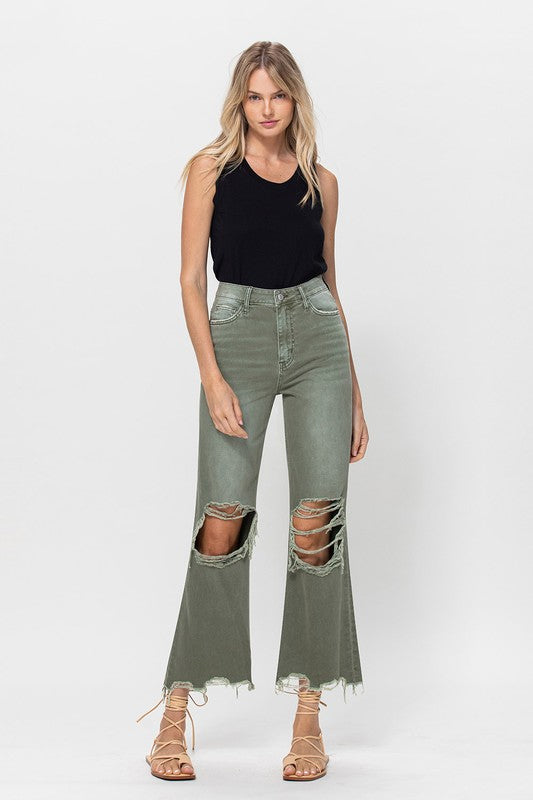 
                  
                    Load image into Gallery viewer, 90&amp;#39;s Cropped Vervet Jean (Army Green)
                  
                