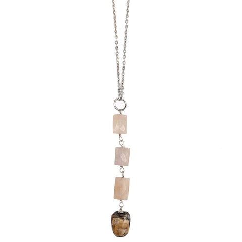 Cascading Stones Necklace, Yellow Aventurine & Jasper