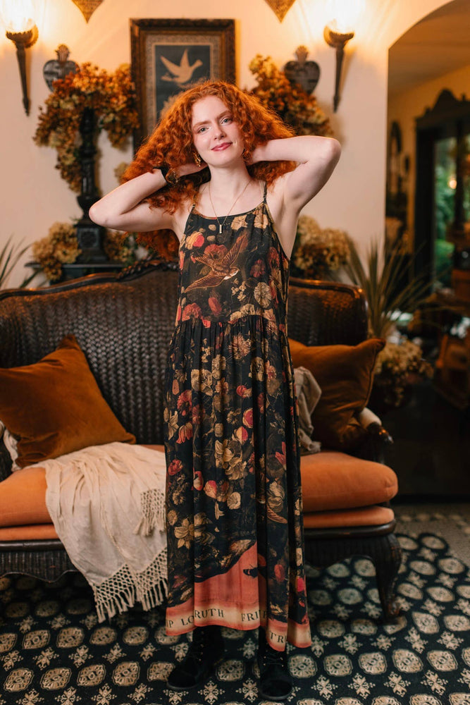 
                  
                    Load image into Gallery viewer, Market of Stars (USA) - Heart of Gold Bohéme Long Maxi Slip Dress w/ Sacred Heart: L/XL (fits approx. size 12-16)
                  
                