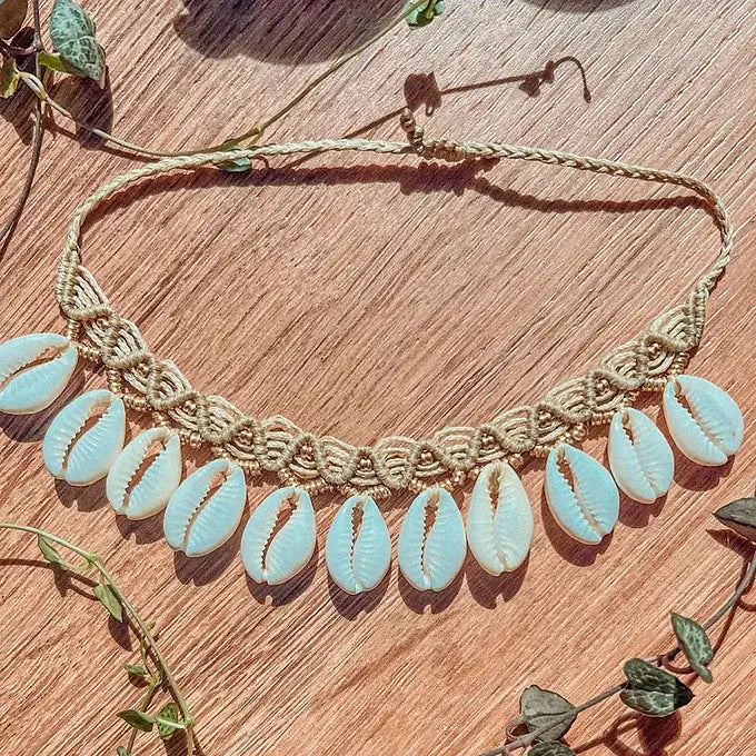 Shell Macrame Anklet