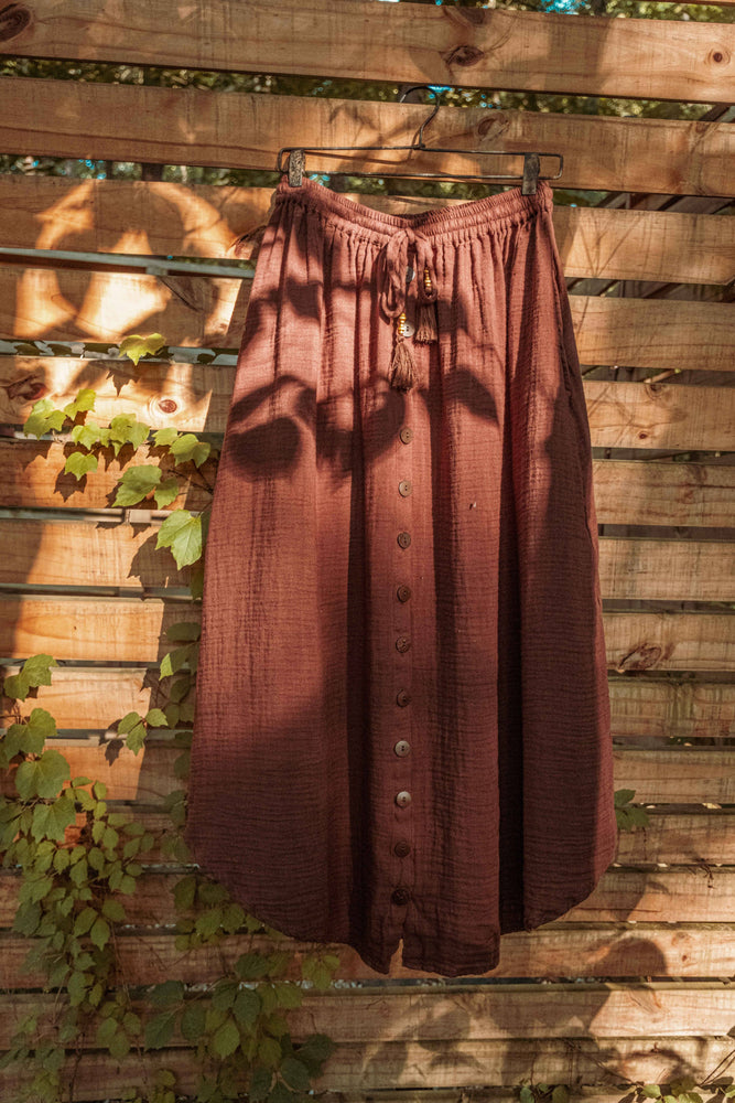 
                  
                    Load image into Gallery viewer, Bamboo Cotton Button Skirt
                  
                