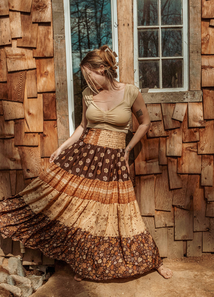 
                  
                    Load image into Gallery viewer, Earthy Tiered Maxi Skirt
                  
                