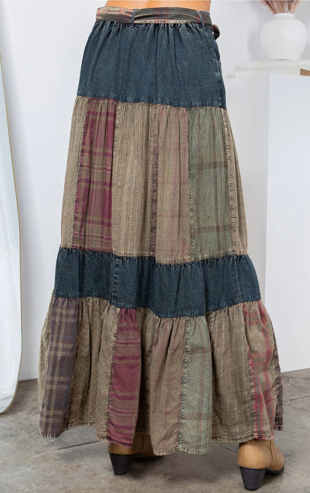 
                  
                    Load image into Gallery viewer, Cherokee Western Patchwork Skirt
                  
                