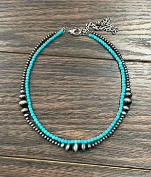 Navajo Pearl Necklace (turquoise)