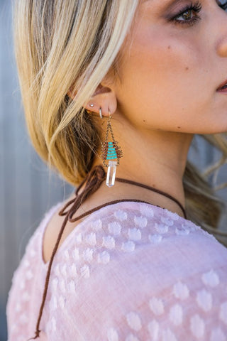 Turquoise Seed and Bead Earrings