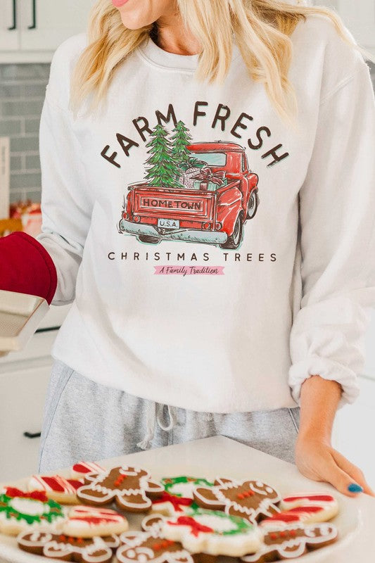 Farm Fresh Christmas Pullover (White)