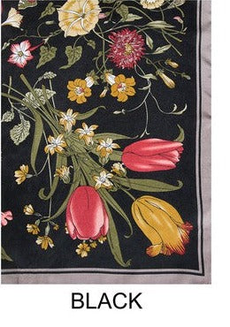 
                  
                    Load image into Gallery viewer, Floral Satin Scarf
                  
                