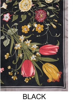 Floral Satin Scarf