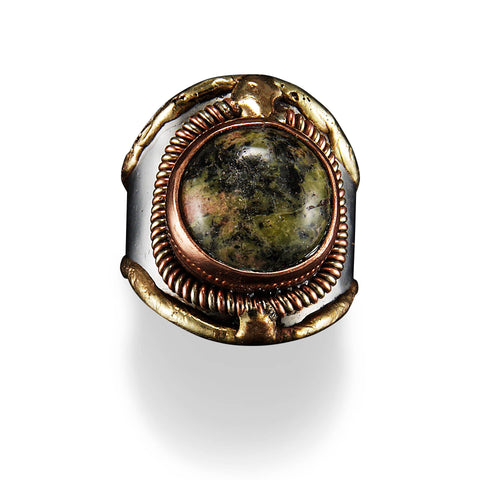 Semiprecious Stone Ring Unakite