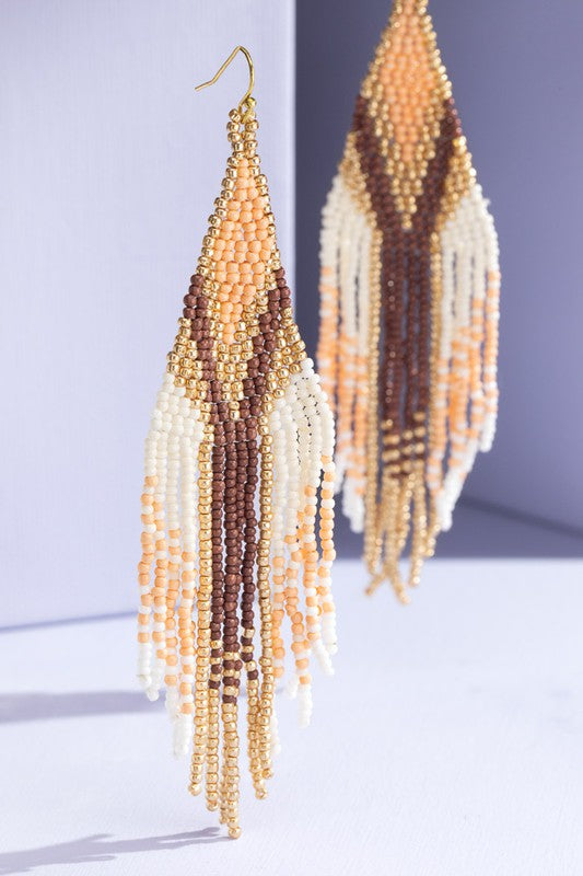 
                  
                    Load image into Gallery viewer, Seed and Bead Earrings (ivory)
                  
                