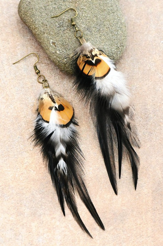 
                  
                    Load image into Gallery viewer, Long Feather Earrings
                  
                