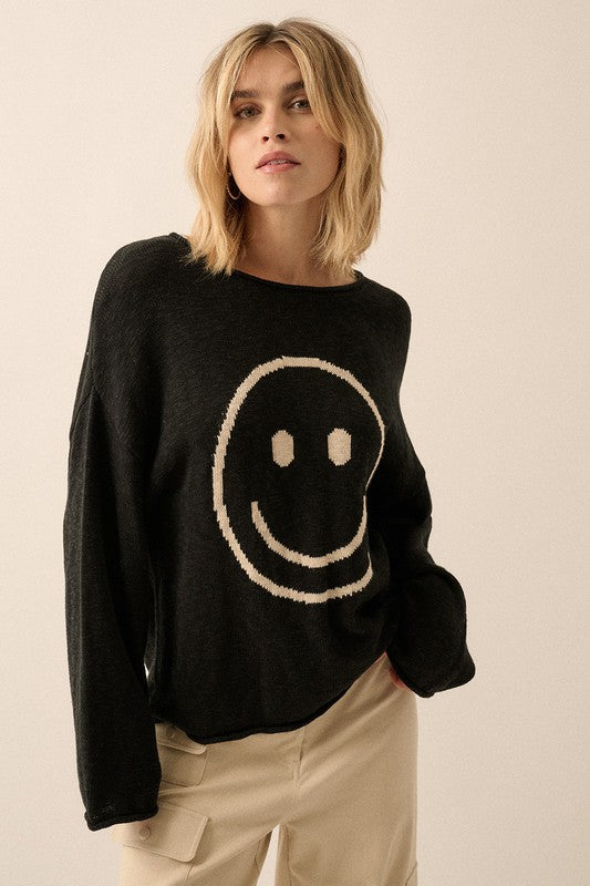 
                  
                    Load image into Gallery viewer, All Smiles Sweater (Black)
                  
                