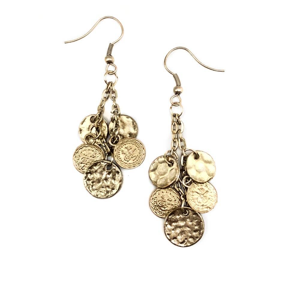 Sachi Coin Cluster Earrings
