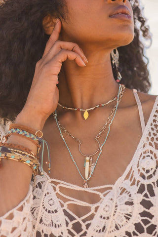 Tusk Horn and Arrow Necklace (Handmade)