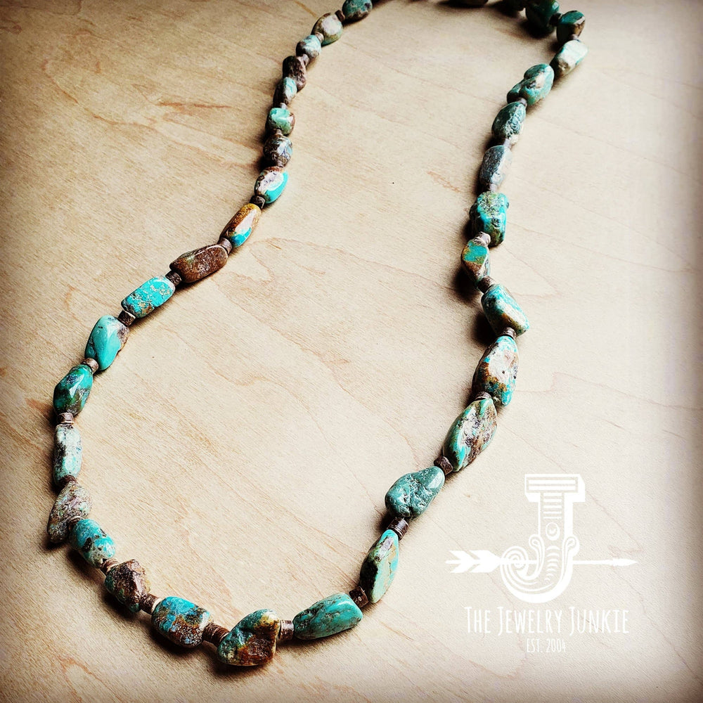Turquoise and Wood Layering Necklace