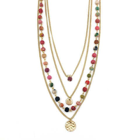 Kantha Beaded Necklace (Handmade)